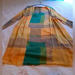 Silk Color-Block Dress